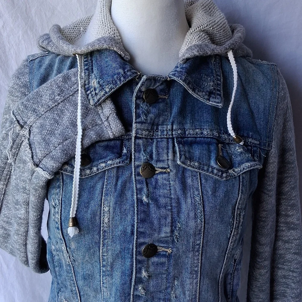 Free People Hooded Denim Jacket XS - Picture 2 of 14